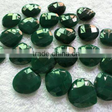 Green agate stone faceted beads wholesale