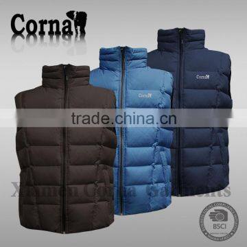 2015 latest design of waistcoat colored winter sport anti-pilling men windproof padding vest