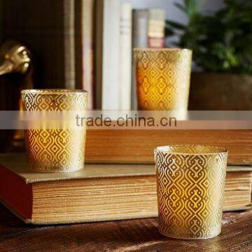 FLAMELESS GOLD FILLED VOTIVE, SET OF 2