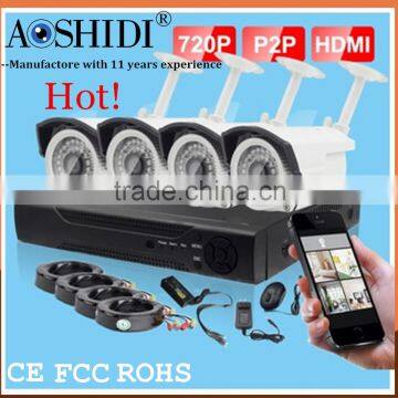 2016 popular 4ch AHD cctv camera system Kit,720p AHD cameras digital and dvr kit