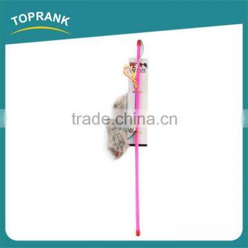 Supply Quality Wholesale Cute Feather pink Cat Rod Cat Toys with mouse
