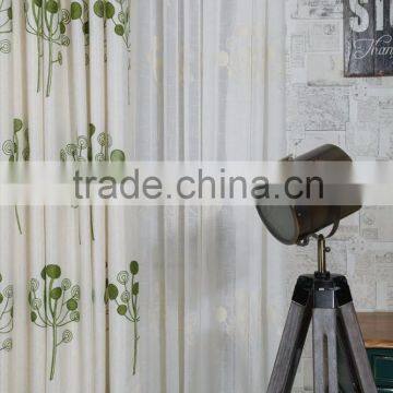 100% Polyester Luxury Salon Hall Polyester Green Embroidery Sheer Voile Fabric Curtain photo-5