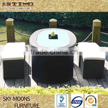 new design oval rattan dining table and 4 chairs dining rattan table set(TC062)