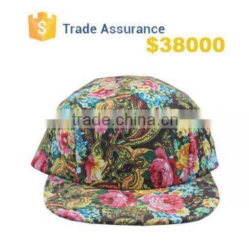 2015 Hot Sale Hip Hop 5 Panel Cap Camp Cap Women and Men Floral Blank Snapback Hat photo-1