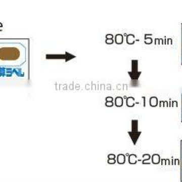 Temperature indicator for moist heat/Time and temperature indicator