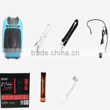 BOAS Waistband Wireless Microphone Special Amplifier for Guide Teacher External Voice Lound Speaker Support U Disk/TF Card