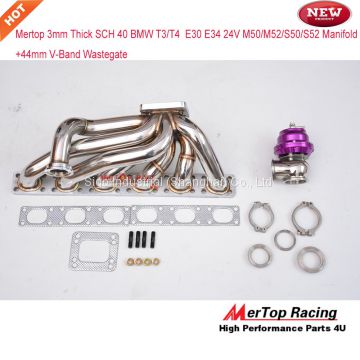 Mertop Race 3.0mm tube thickness STEAM PIPE for BMW T3/T4 Turbo Manifold E30 E34 24V M50/M52/S50/S52+44mm V band Wastega