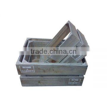 Solid Wood Storage Box Wooden Basket Set of 3 Wooden Box Wholesale