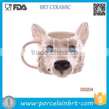 Wolf Head Shape Ceramic Mug for Birthday Gift