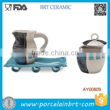 Skateboard Base Ceramic Sugar and Creamer Set