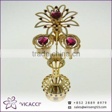 Cheap Flower Vase With SWAROVSKI Crystal Metal Home Decoration photo-6