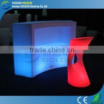 Computer Control Low Cocktail Bar Counter Glowing LED Bar Table With Stool photo-2