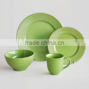 16pcs High Quality Embossed Dinner Set With Purple Solid Color photo-6