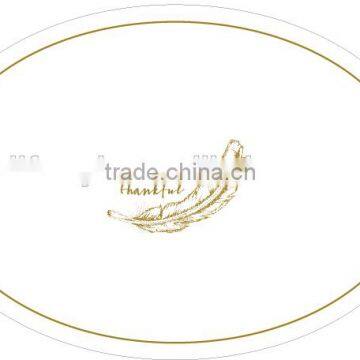 Oval Plate 13inch in Length With Decal