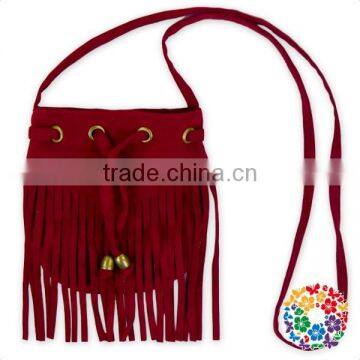 Cheap Vintage Fancy Design Coffee Suede Tassel Baby Kids Change Purse photo-4