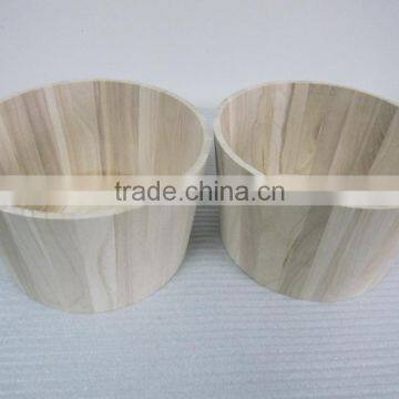 Hot Sale Natural Handmade Round Shape Solid Wooden Barrel, Wood Barrel With Rope Handle Manufacture photo-5