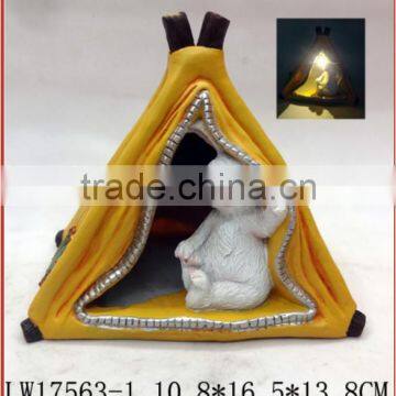 Solar Light Outdoor Wall Pure White Rabbit in Tent Outdoor Light with Solar Source