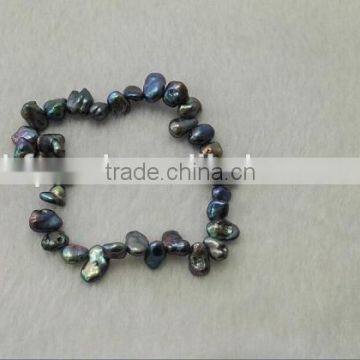 4-5mm black baroque freshwater pearl bracelet