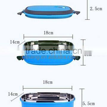 Wholesale Three-layer Stainless Steel Lunch Box and Practical Messtin in Three Color photo-5