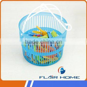 cheap useful hold small sundries Clothes Pegs with Plastic Basket