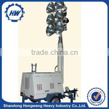 Trailer type 6m diesel generator set mobile LED Flood light tower