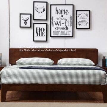 Fashion nordic design of Apartment Interior bedroom furniture Doube/single Bed used by rubber wood easy assemble