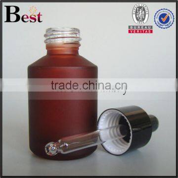 China 30 ml Cosmetic Essential Oil Lotion Perfume Dark Green Glass Dropper Bottle With Gold Aluminum Dropper photo-4