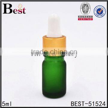 5ml Frosted Green Small Glass Oil Bottle Wholesale With Big Head Dropper photo-6