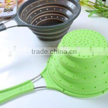 Silicone Folding Kitchenware Colander With Handle photo-4