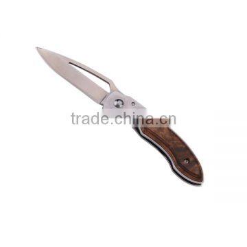 A21-1066 Stainless Steel Straight Edge Pakkawood Handle Folding Knife photo-2