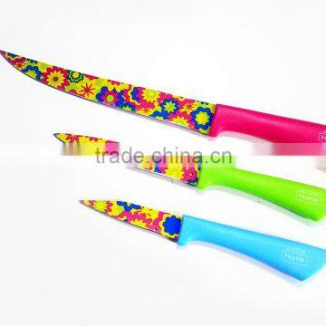 Colorful PP Handle Non-stick Kitchen Knives 3pcs Knife Set Royal Kitchen Set photo-2