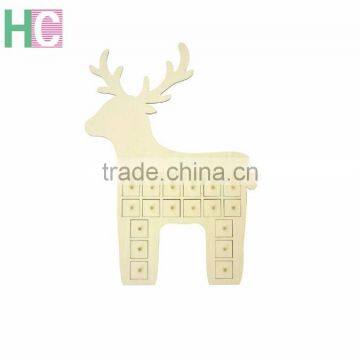 Deer Sharped Wooden christmas wooden gift box HOHOHO for home decor