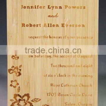 Custom Wooden Wedding Invitation Card Engraved photo-4