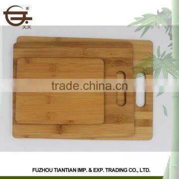 High Quality 3 Pieces Various Size Eco-friendly Square Bamboo Cuttingboard photo-4