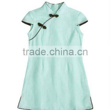 Kids Chinese Peacock Knee Length Dress