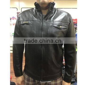 Mens Black PU Jacket Stock