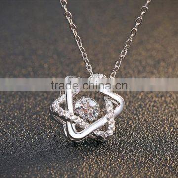 925 Sterling Silver Necklace New Design Womens Jewelry Hexagon Necklace Pendant photo-2