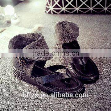 HFR-YS30 2015 Summer in Europe and America Belt Buckle Wild Beach Flip Flat Roman Style Sandals photo-2