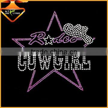 2017 Latest Custom Fashion Rhinestone Hotfix Transfer Motif photo-5