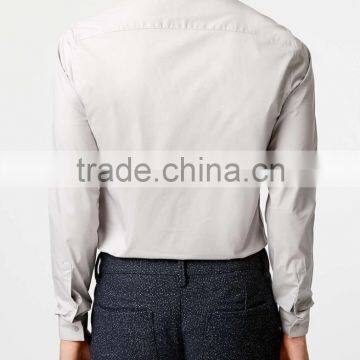 Slim Fit Light Grey Long Sleeve Stretch Smart Shirt photo-3