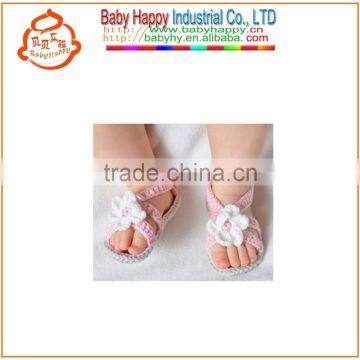 Wholesale soft pink crochet baby sandals tutorial