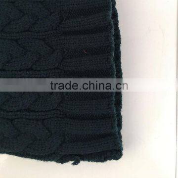 Myfur Classical Cable Knitting Hat and Cap Wholesale Men Beanie Hat Navy Color