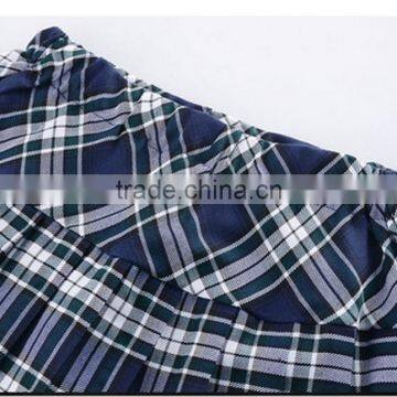 Wholesales Short Design Schools Uniform Skirts Blue Plaid School Girl Skirt photo-6