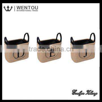 Wholesale Monogramed Burlap Storage Bin With Handles photo-3