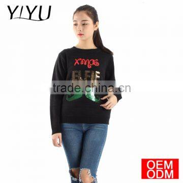 2017 Newest Xmas Sweater Women Glitter Elfie Christmas Sweater photo-3