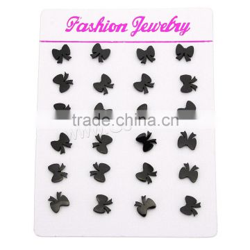 Stainless Steel Bowknot Stud Earring findings earring stud simple earring