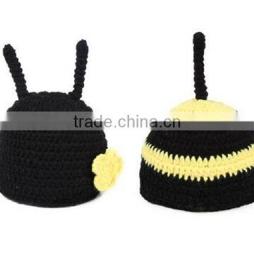 Crochet Newborn Baby Bumble Bee Hat & Cape Set Photography Prop Animal Knitted Outfit photo-2