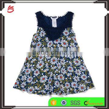 2017 OEM Latest Cotton Frock Design Dresses for 1-5 Year Baby Little Girls Summer Dresses