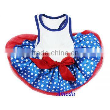 Blue Star Red White World Cup Football Flag Australia USA Dogs Clothes Party Dress XS-L