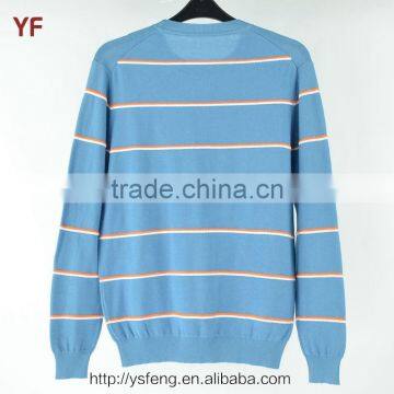 100% Cotton Plain Striped Computerized Sweater photo-2